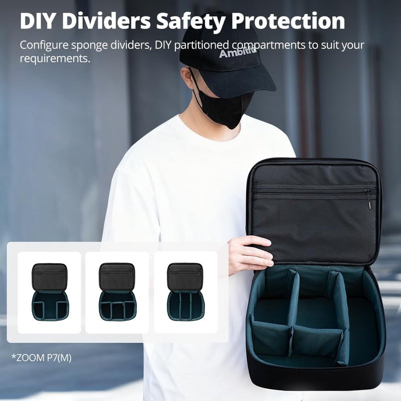 AMBITFUL Carrying Bag Zoom P7 XL for Photography Equipments with Large Capacity, Multi-functional Storage Case for Mini Drone and Other Accessories,with Thick Sponges and Interial Mesh Layer (M) - Image 4