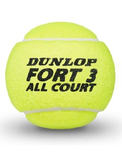 DUNLOP DUNLOP Fort All Court TS Tennis Balls – Pack of 3, Fluoro Felt, Moisture-Resistant, for Clay, Hard, and Grass Courts – Professional Quality Tennis Balls for Training and Tournaments  - Image 2