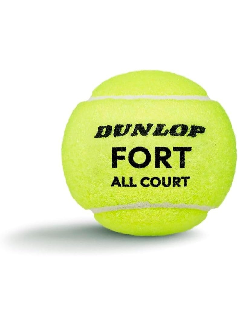 DUNLOP Fort All Court TS Tennis Balls – Pack of 3, Fluoro Felt, Moisture-Resistant, for Clay, Hard, and Grass Courts – Professional Quality Tennis Balls for Training and Tournaments - Image 4
