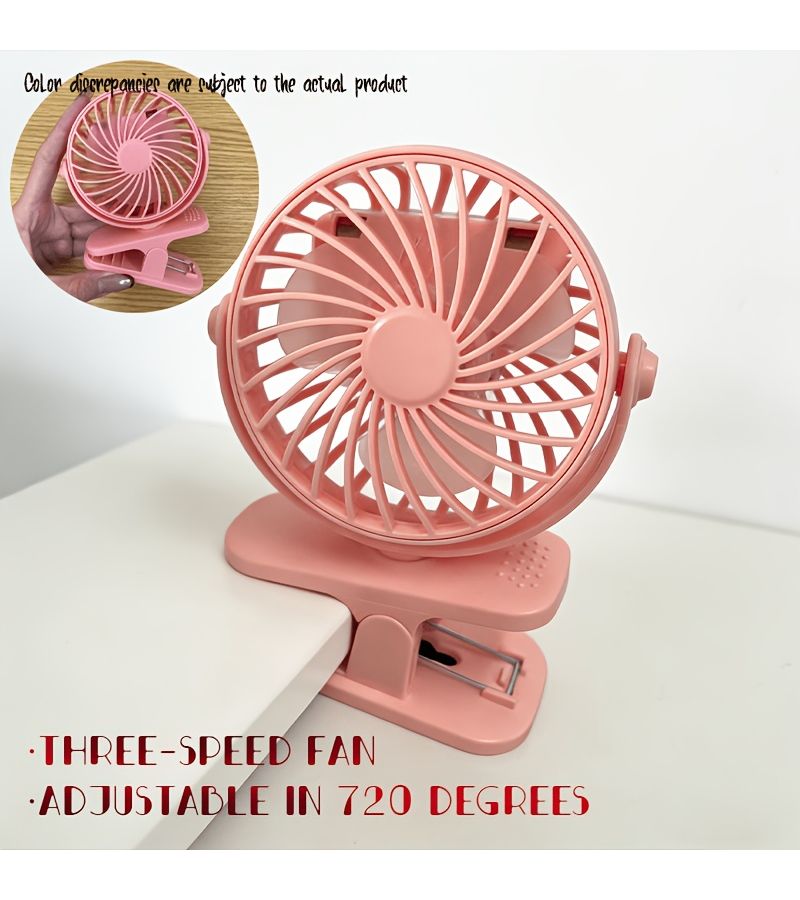 720 Degree Adjustable USB Clip On Fan Portable For Outdoor Use Black - Image 3