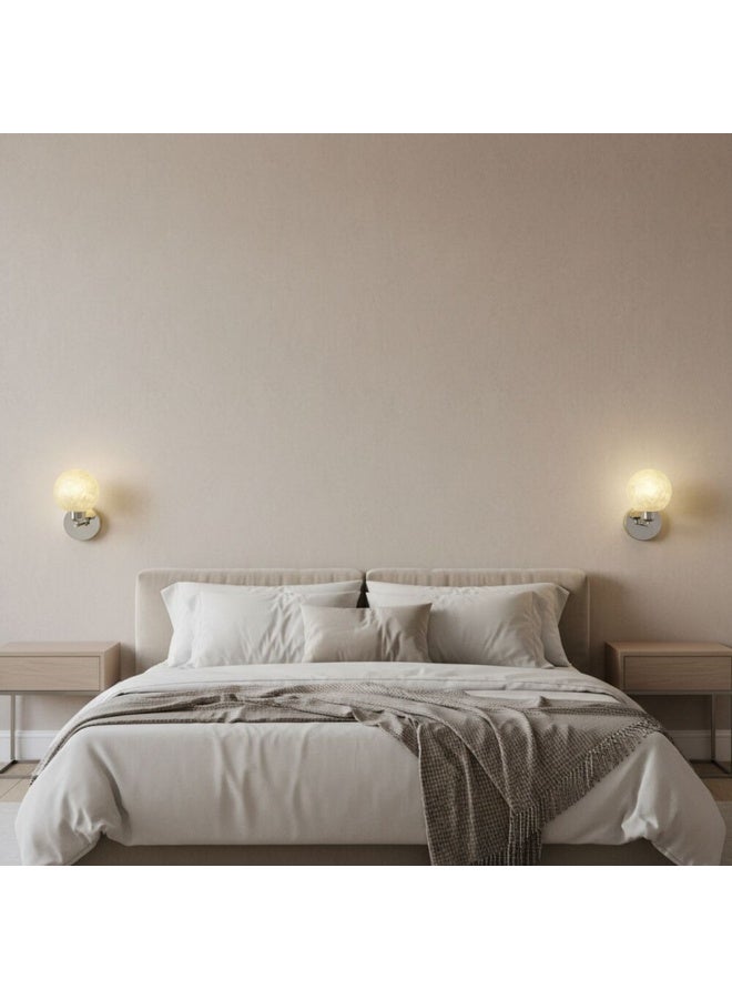 DANUBE HOME Sienna Wall Lamp White Silver Modern Decorative Wall Light - Image 3