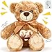 Silipull Remembrance Bear 12 Inch Rose Velvet Stuffed Animal with Recorder Brown Voice Recording Stuffed Animal with Picture Frame Recordable Gifts Fabric Toy - Image 2