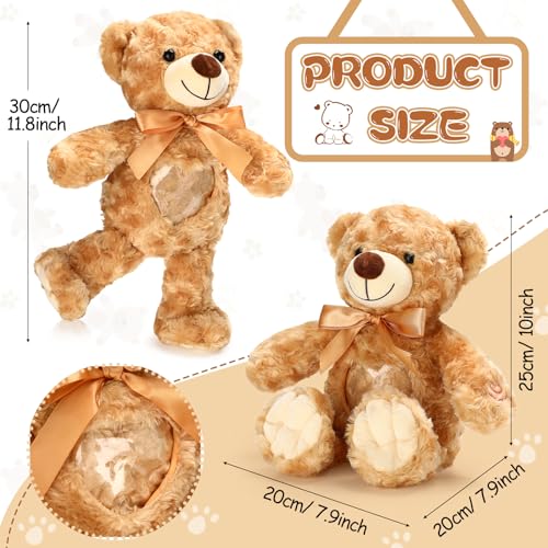 Silipull Remembrance Bear 12 Inch Rose Velvet Stuffed Animal with Recorder Brown Voice Recording Stuffed Animal with Picture Frame Recordable Gifts Fabric Toy - Image 5