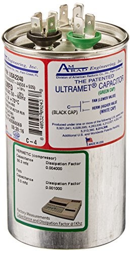 AMRAD ENGINEERING USA2240 Round USA-Made Motor Run Capacitor, 55/5 Mfd, 370/440 Vac-132343 - Image 4