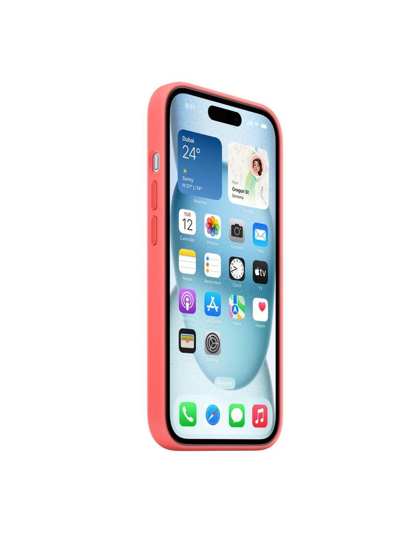 جينيكست غطاء هاتف iPhone 15 Plus رفيع من السيليكون السائل واقٍ مقاوم للصدمات ومضاد للخدش مصنوع من الألياف الدقيقة باللون الأحمر - Image 3