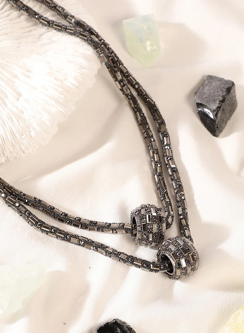 سوهي عقد مجوهرات صناعي بطبقات مرآة