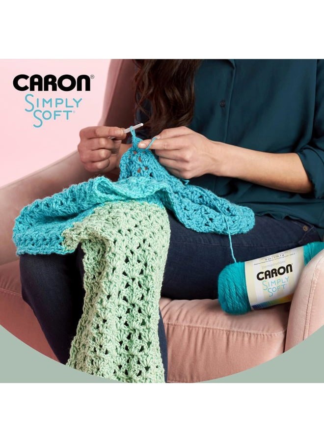 CARON Simply Soft Party Solids Yarn, Gauge 4 Medium Worsted, 6 oz - Cool Green - Image 2