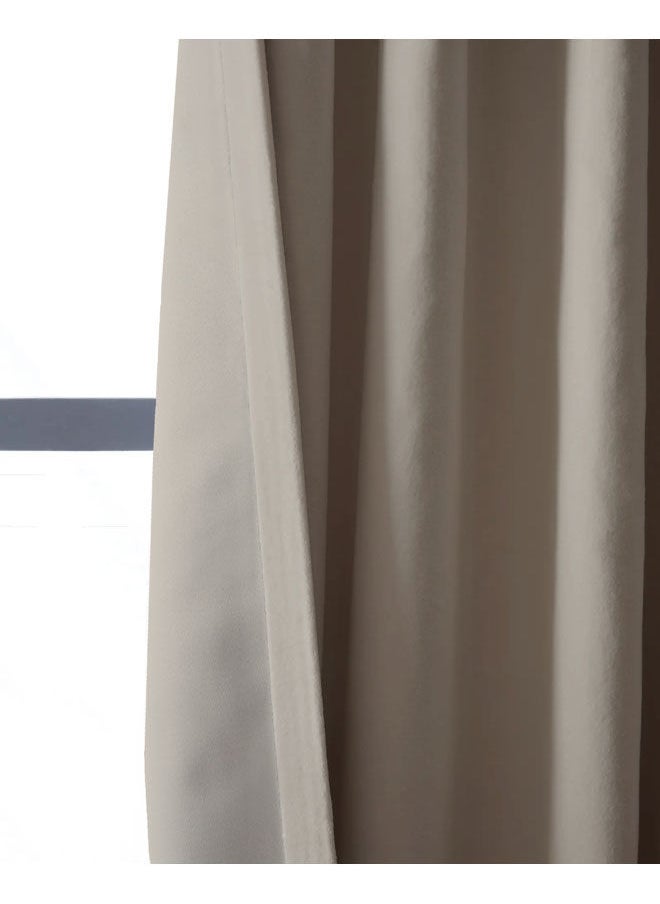 Naguib Selim Velvet Curtains Soft Fabric 1 Piece Off White-140x280  - Image 3