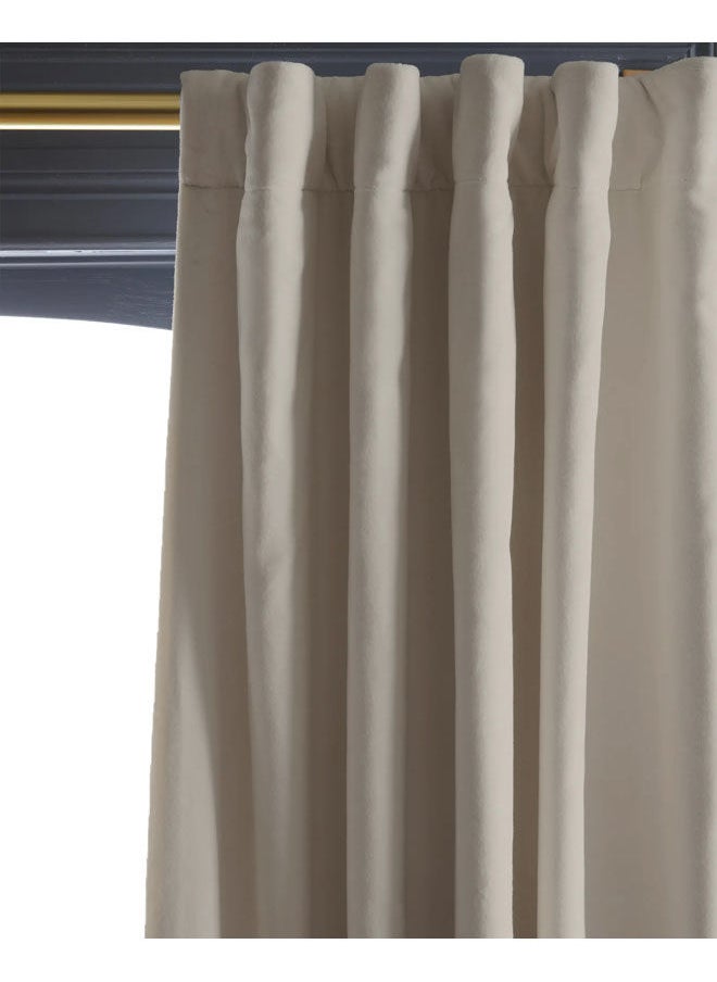 Naguib Selim Velvet Curtains Soft Fabric 1 Piece Off White-140x280  - Image 2
