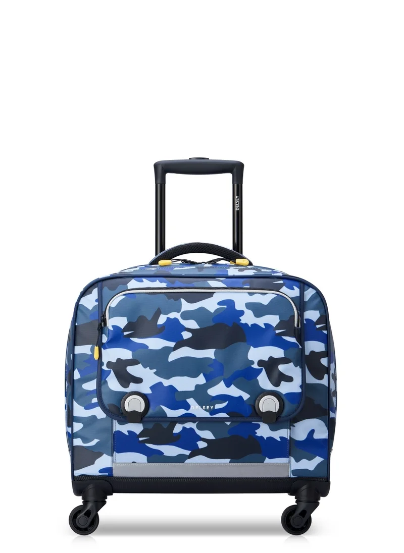 DELSEY Paris BTS 2023 4 Wheel Horizontal Schoolbag - 15.6" Camo Blue - 00338945222