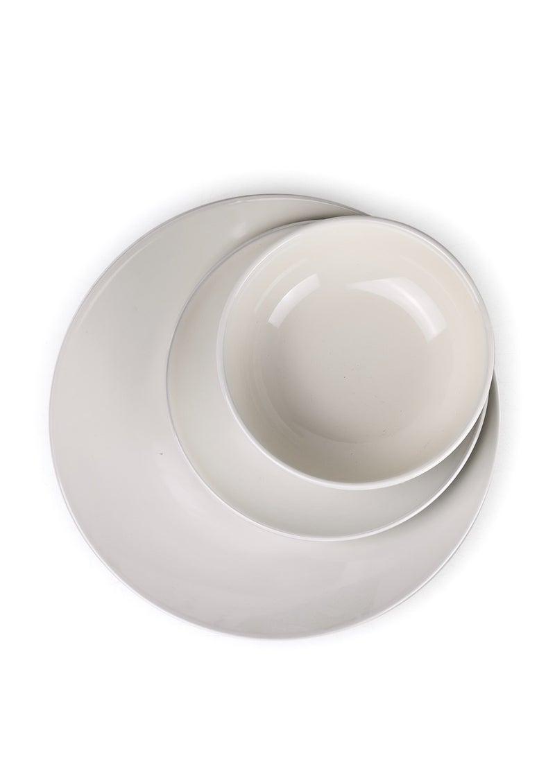 Cuisine Art - Cuisine Art HALA 12-Piece Stoneware Dinner Set - Cream - Image 1