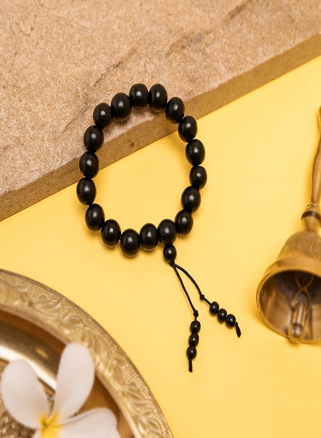 Divine Hindu Authentic Karungali Bracelet | Natural Ebony Wood Beads | Spiritual Healing, Meditation Use | For Men & Women | Bead Size-12MM - Image 2