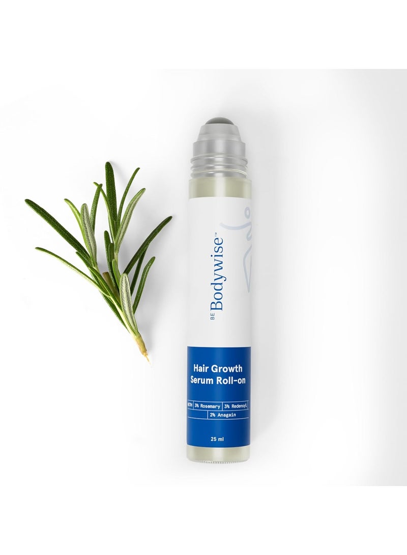 Be Bodywise 3% Redensyl & Rosemary Hair Growth Serum (Roll On) | Pack of 1 | 2% Anagain | Thicker & Stronger Hair | Prevents Hairfall & Stimulates Hair Follicles | For All Hair Types | 25 ml - Image 1