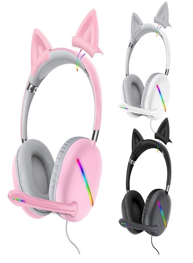 AKZ Wired Headphone Cat Ear Gaming Headset With Sound RGB Light - Image 1