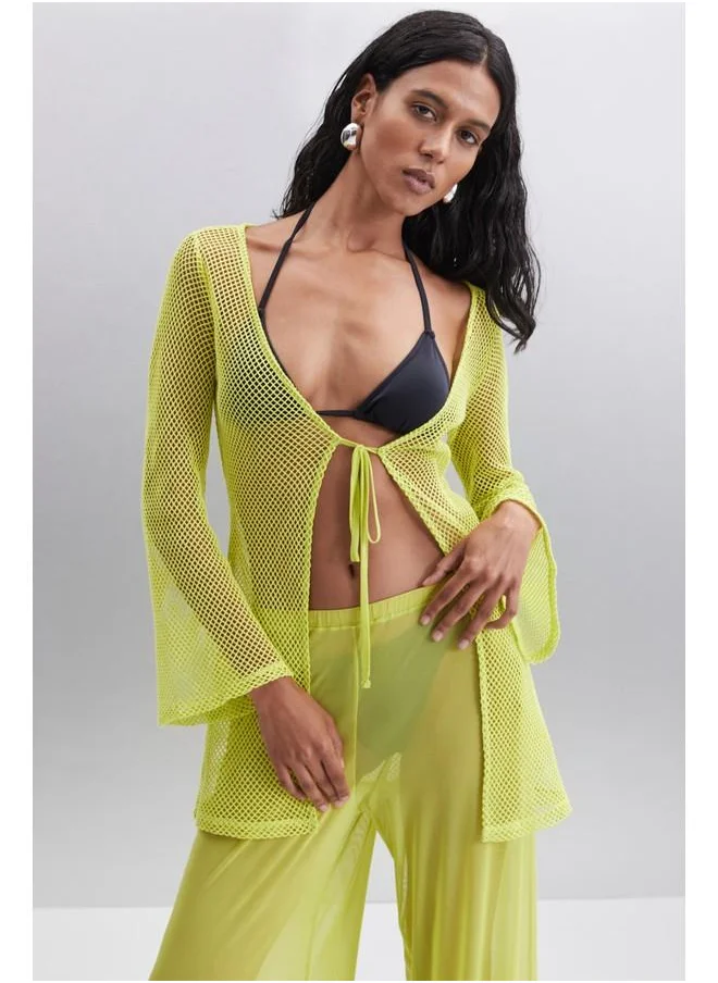 GRIMELANGE Grimelange Eudoria Women's Cotton Regular Lime Blouse