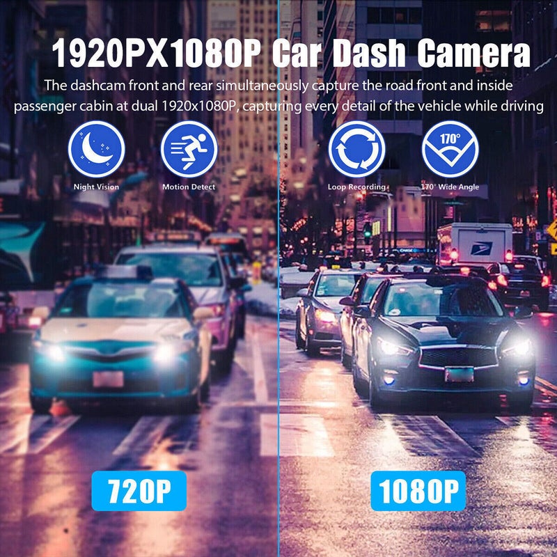 1080P Three-Lens Wifi Hd Night Vision Driving Recorder Mobile Phone App Internet View - Image 3