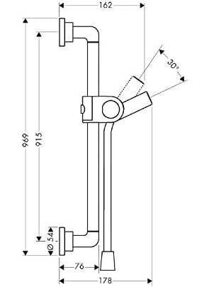 AXOR AXOR Wallbar 36 Luxury 2inch Modern Spray Easy Height Adjust Wallbar in Chrome 27831000  - Image 2
