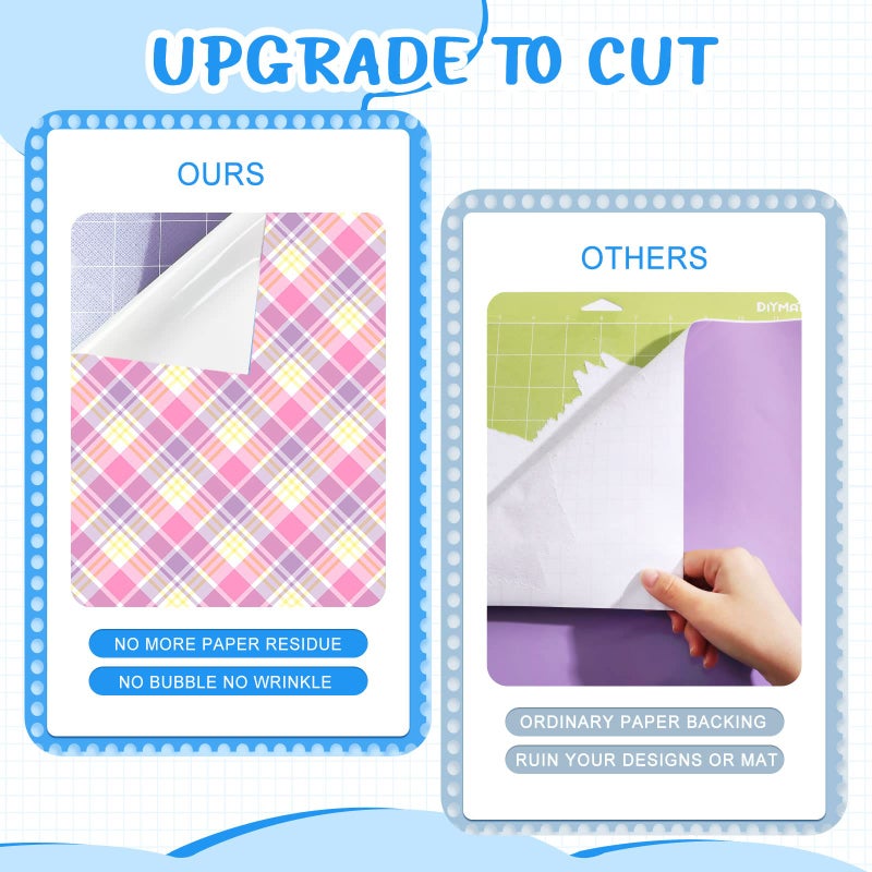 Tintnut Spring Plaids Permanent Vinyl - 10 Sheets 12"x10", Easter Plaid Patterned Permanent Adhesive Vinyl for Cutting Machine,Home Decor Self Sticker - Image 4