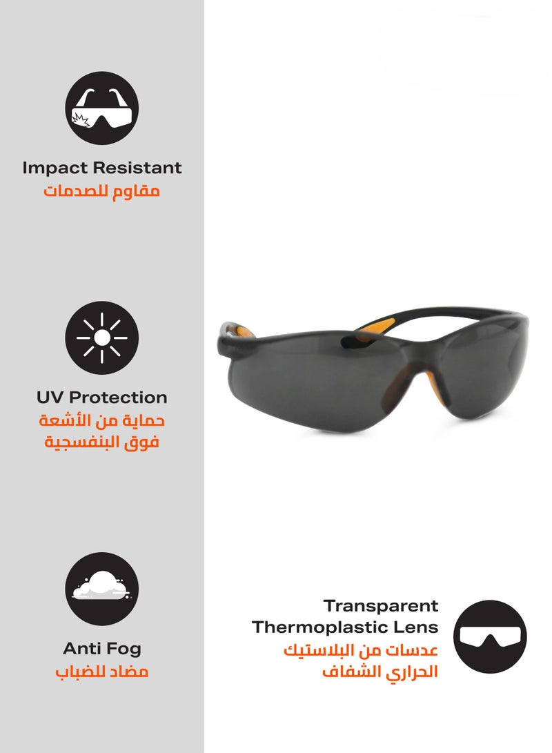 LAWAZIM Pro7 Safety Glasses Black Color|Work Safety Equipment & Gear|Eye Protection|Goggles|Chemical Proof Lens|Safety Goggles |Anti Dust Lens|Lens Wrap Around - Image 2