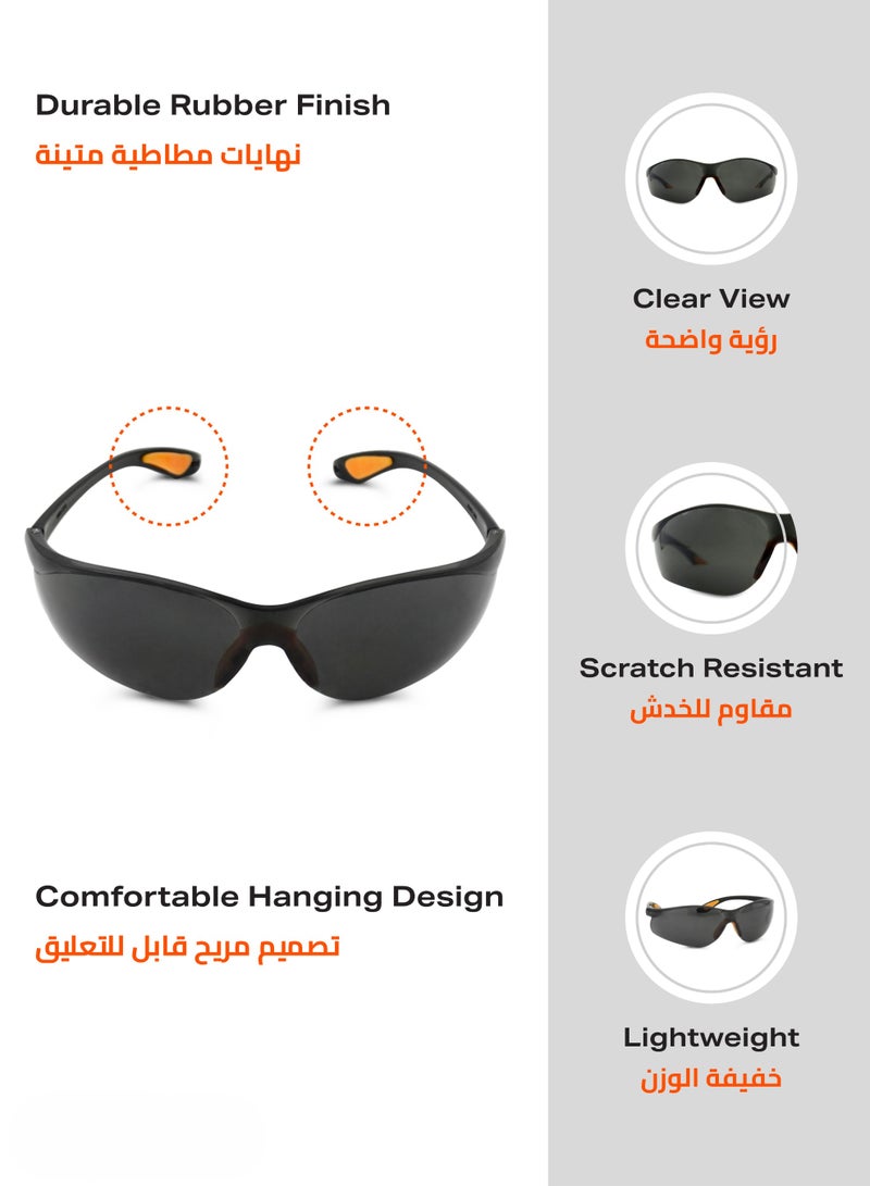 LAWAZIM Pro7 Safety Glasses Black Color|Work Safety Equipment & Gear|Eye Protection|Goggles|Chemical Proof Lens|Safety Goggles |Anti Dust Lens|Lens Wrap Around - Image 3