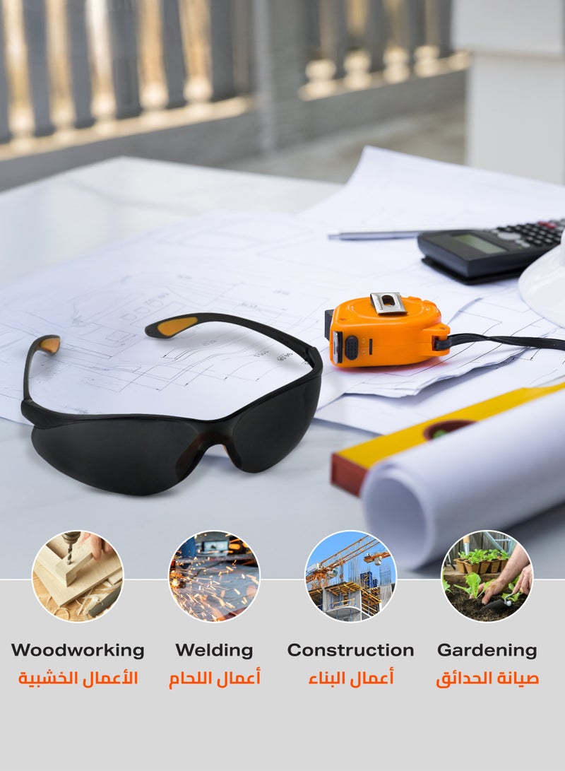 LAWAZIM Pro7 Safety Glasses Black Color|Work Safety Equipment & Gear|Eye Protection|Goggles|Chemical Proof Lens|Safety Goggles |Anti Dust Lens|Lens Wrap Around - Image 4