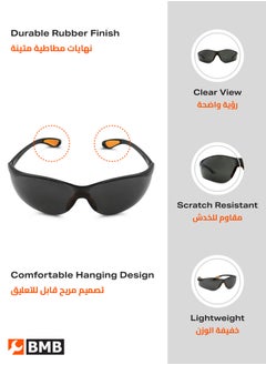 BMB tools Safety Glasses Black Color|Work Safety Equipment & Gear|Eye Protection|Goggles|Chemical Proof Lens|Safety Goggles |Anti Dust Lens|Lens Wrap Around  - Image 3