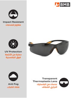 BMB tools Safety Glasses Black Color|Work Safety Equipment & Gear|Eye Protection|Goggles|Chemical Proof Lens|Safety Goggles |Anti Dust Lens|Lens Wrap Around  - Image 2