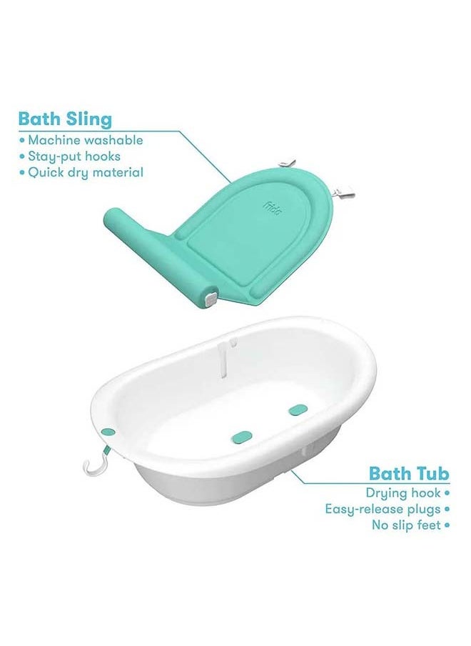 fridababy - 4-in-1 Grow-with-Me Bath Tub Transforms Infant Bathtub to Toddler Bath Seat with Backrest for Assisted Sitting in Tub, White - Image 1