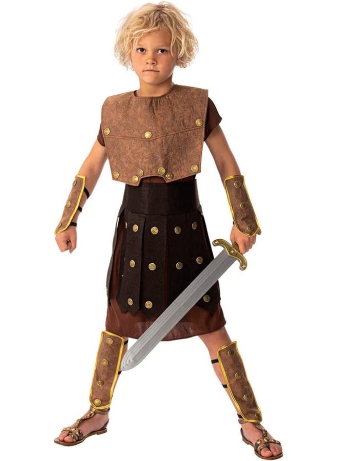 Rubies زي المحارب للأطفال | زي المصارع مع التونيك والدروع | الحجم صغير (4-6 سنوات) - Image 3