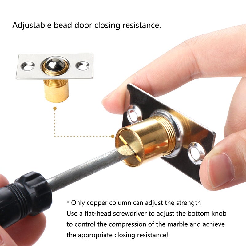 Adjustable Length Door Catch Brass Interior Functional Catches Bronze Color - Image 5
