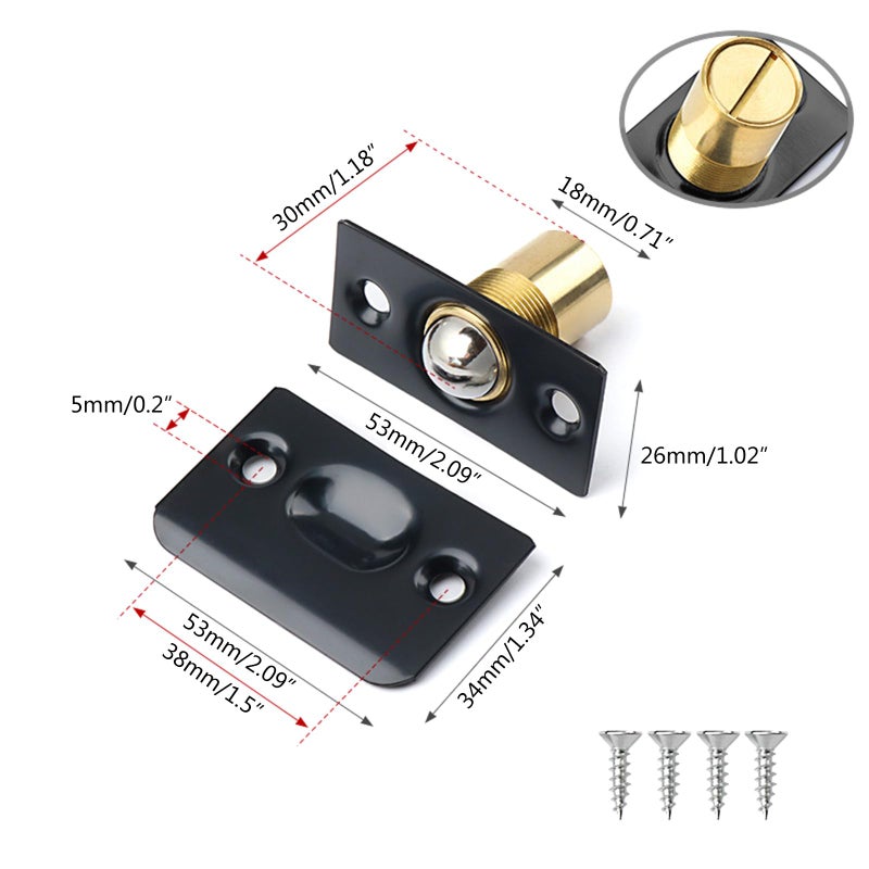 Adjustable Length Door Catch Brass Interior Functional Catches Bronze Color - Image 4