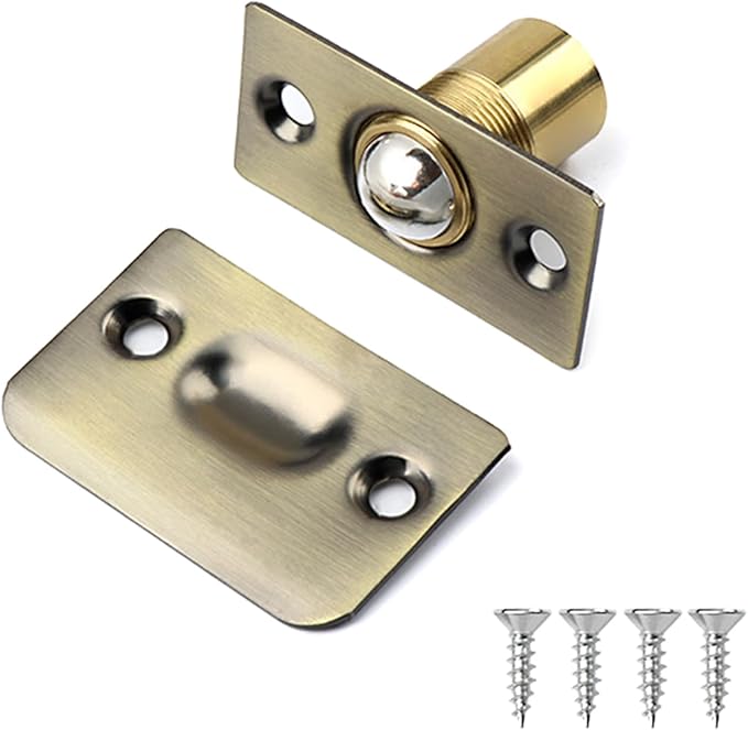 Adjustable Length Door Catch Brass Interior Functional Catches Bronze Color - Image 1