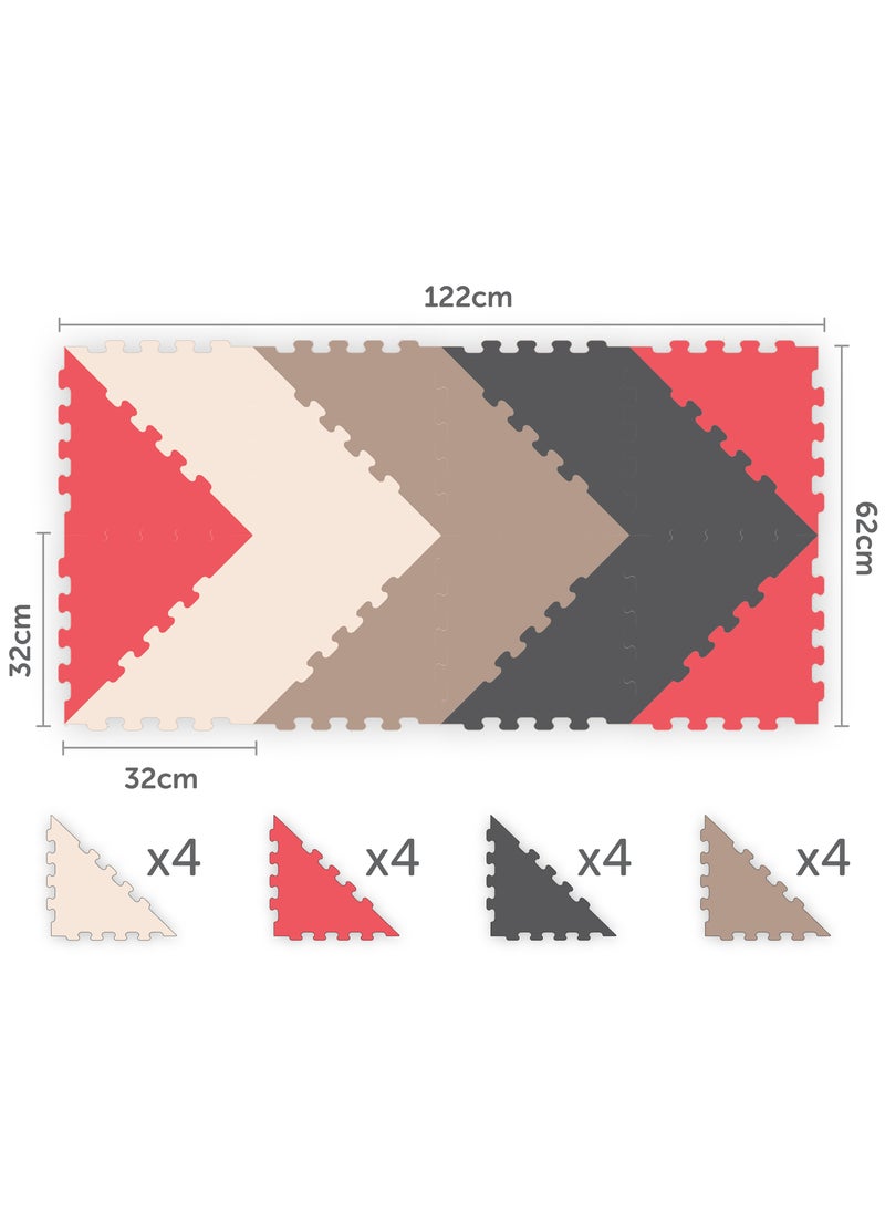 Sunta Sunta 4 Colours Triangle Puzzle Floor Mat - 16 pcs  - Image 2