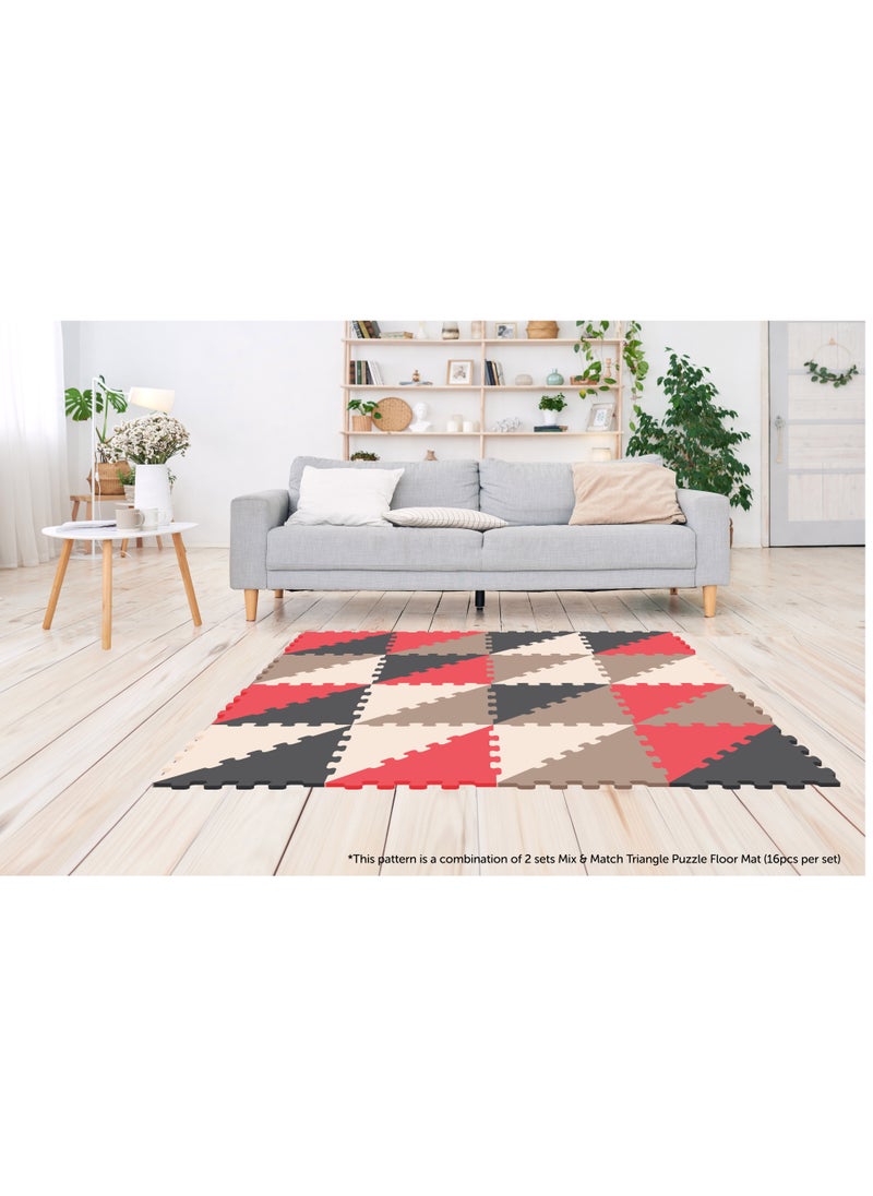 Sunta Sunta 4 Colours Triangle Puzzle Floor Mat - 16 pcs  - Image 3