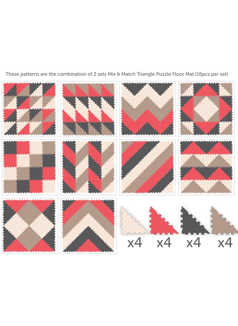 Sunta Sunta 4 Colours Triangle Puzzle Floor Mat - 16 pcs  - Image 4