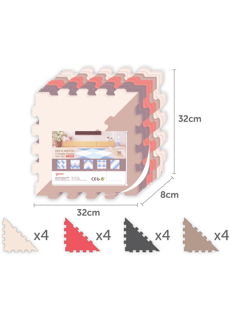 Sunta Sunta 4 Colours Triangle Puzzle Floor Mat - 16 pcs  - Image 5