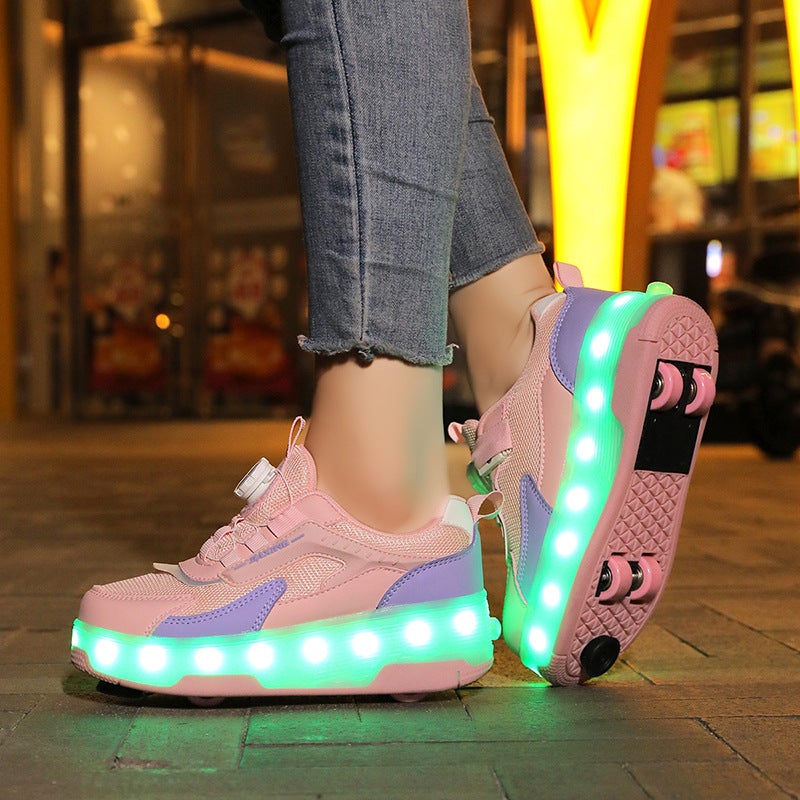 Heelys Shoes for Children, Four-Wheel Skate Shoes, Flying Shoes for Girls with Retractable Wheels, Walking Shoes for Students, Boys'' Sports Shoes - Image 3