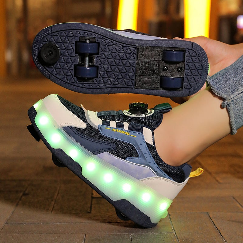 Heelys Shoes for Children, Four-Wheel Skate Shoes, Flying Shoes for Girls with Retractable Wheels, Walking Shoes for Students, Boys'' Sports Shoes - Image 2