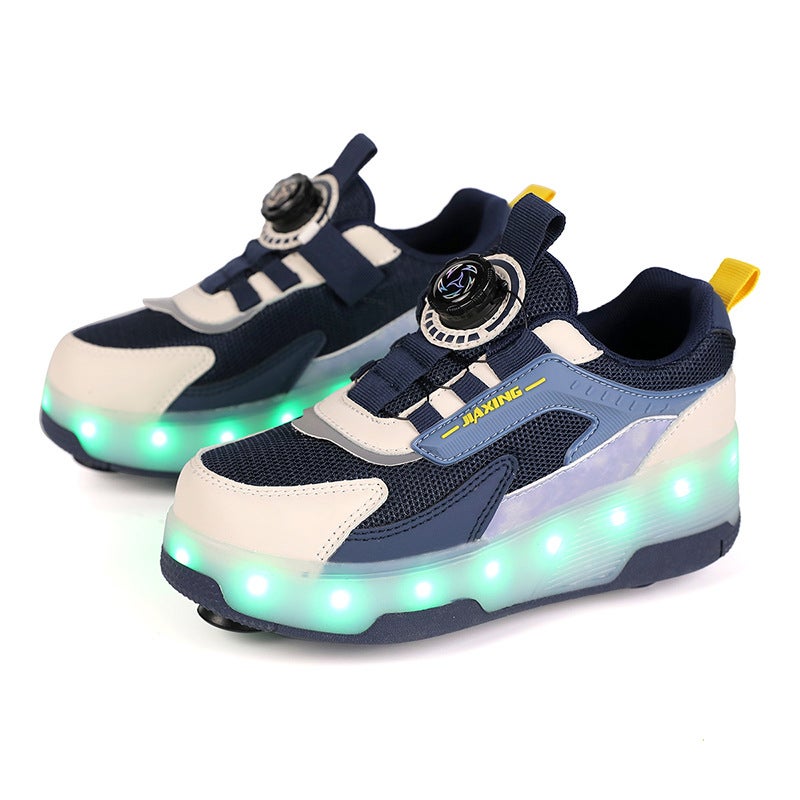 Heelys Shoes for Children, Four-Wheel Skate Shoes, Flying Shoes for Girls with Retractable Wheels, Walking Shoes for Students, Boys'' Sports Shoes - Image 1