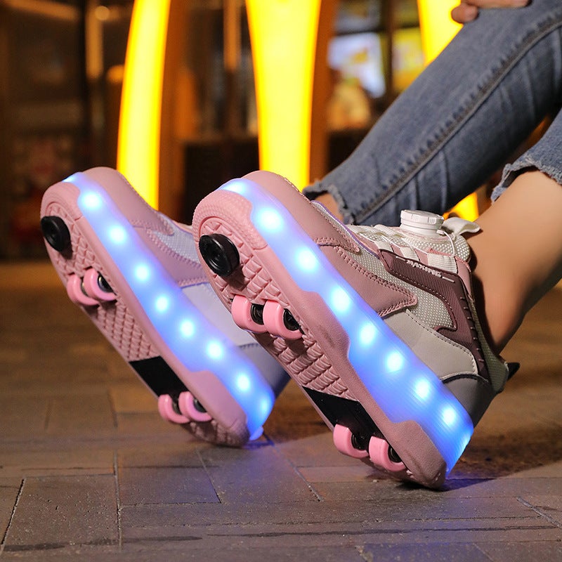 Heelys Shoes for Children, Four-Wheel Skate Shoes, Flying Shoes for Girls with Retractable Wheels, Walking Shoes for Students, Boys'' Sports Shoes - Image 4