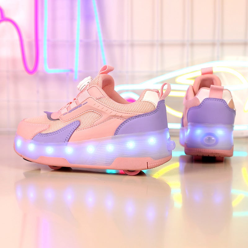 Heelys Shoes for Children, Four-Wheel Skate Shoes, Flying Shoes for Girls with Retractable Wheels, Walking Shoes for Students, Boys'' Sports Shoes - Image 5