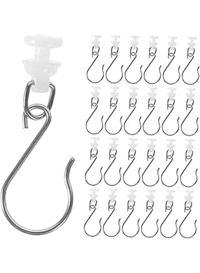 30 Plastic Curtain Hooks Smooth Gliders For Easy Installation On Rails In Bathroom Dressing Room - Image 1