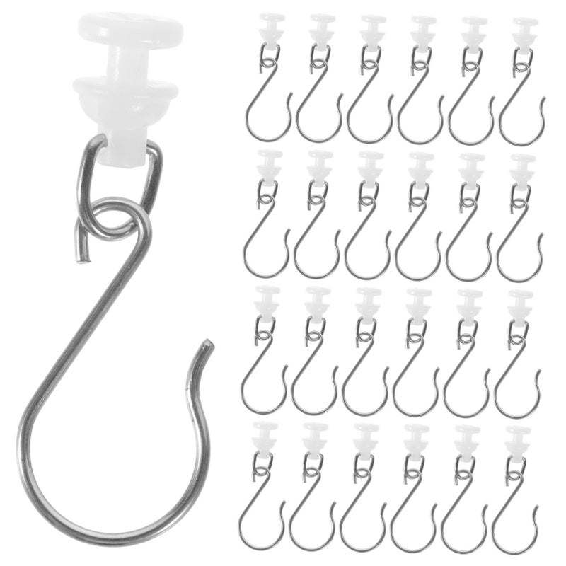 30 Plastic Curtain Hooks Smooth Gliders For Easy Installation On Rails In Bathroom Dressing Room - Image 2