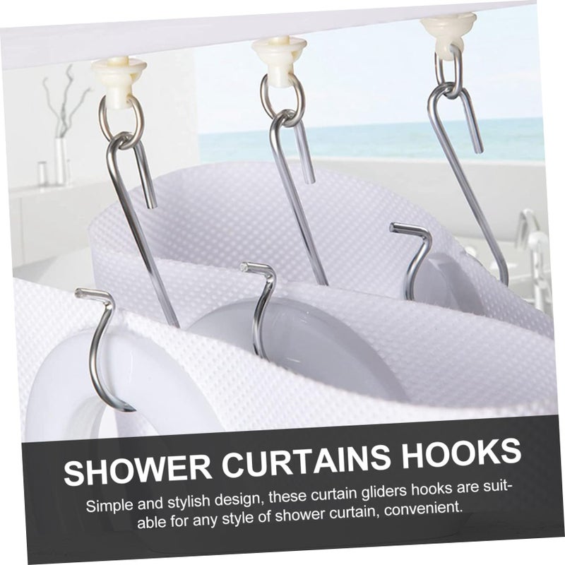 30 Plastic Curtain Hooks Smooth Gliders For Easy Installation On Rails In Bathroom Dressing Room - Image 4