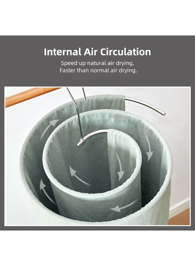 HOMESTAR 2Pcs Round Spiral Bed Sheet Hangers , Extra Thick Stainless Steel Round Folding Drying Rack, Hanger Quilt, Balcony Storage Rack, Space Saving Laundry Helper For Blankets , Duvet Covers , Bedspread, Tablecloth,Sofa Cover, Shawl , Scarf , White, 40 cm - Image 4