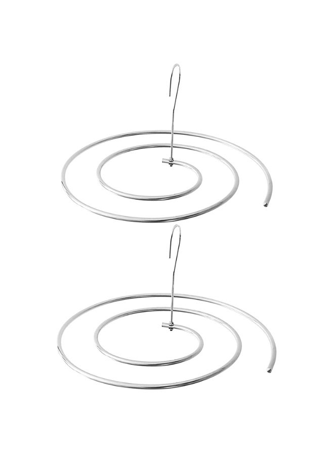 HOMESTAR 2Pcs Round Spiral Bed Sheet Hangers , Extra Thick Stainless Steel Round Folding Drying Rack, Hanger Quilt, Balcony Storage Rack, Space Saving Laundry Helper For Blankets , Duvet Covers , Bedspread, Tablecloth,Sofa Cover, Shawl , Scarf , White, 40 cm - Image 1