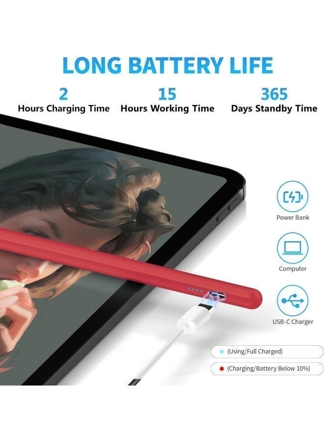 BUPY Universal Active Stylus Pen Compatible with Huawei/Honor/Samsung/Lenovo/Xiaomi and Other Android Smartphone and Tablet Devices Tablet Pen, Red (Not for iPad/iPhone) - Image 4