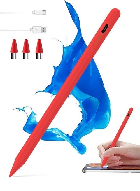Universal Active Stylus Pen Compatible with Huawei/Honor/Samsung/Lenovo/Xiaomi and Other Android Smartphone and Tablet Devices Tablet Pen, Red (Not for iPad/iPhone)