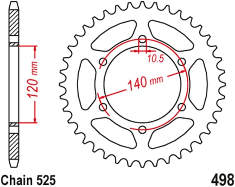 QASULER 525 Motorcycle Rear Sprocket Gear - Image 2