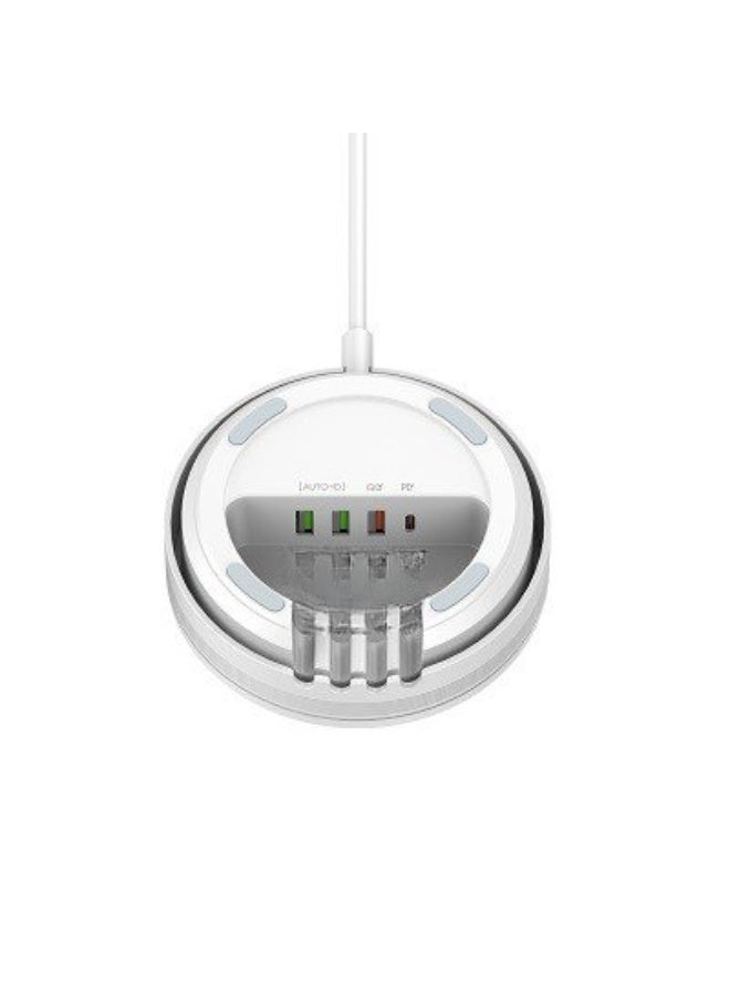 ريبنيو شاحن لاسلكي 32 وات، محطة شحن لاسلكية 5 في 1 مع شاحن لاسلكي معتمد من Qi بقوة 15 وات وشاحن سريع USB-C PD بقوة 32 وات، شاحن محمول متعدد المنافذ لأجهزة iPhone وiPad وSamsung - Image 3